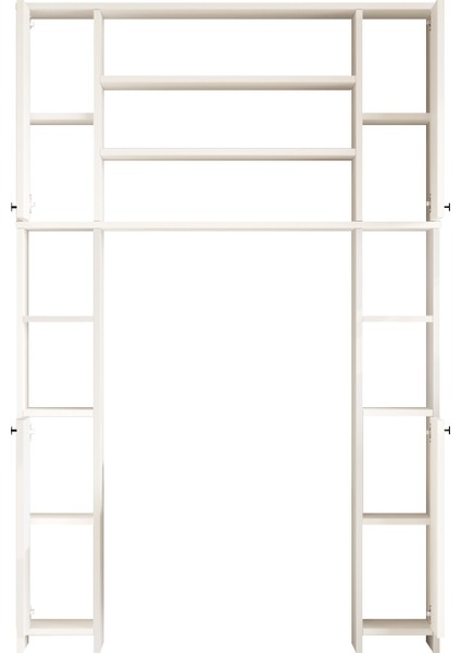 Kern Çok Amaçlı Tuvalet Banyo Dolabı Kapaklı Raflı Beyaz Kn1-W indirimleri