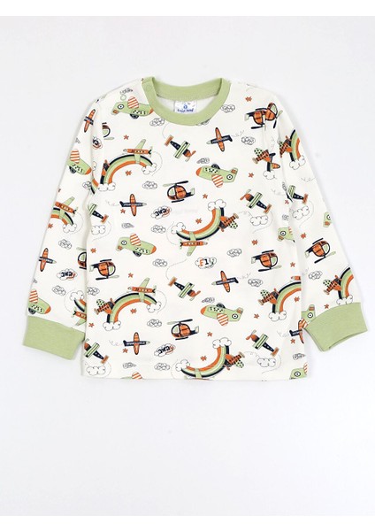 Bisiklet Yaka Uzun Kollu Baskılı Erkek Çocuk Pijama Takımı fiyatları