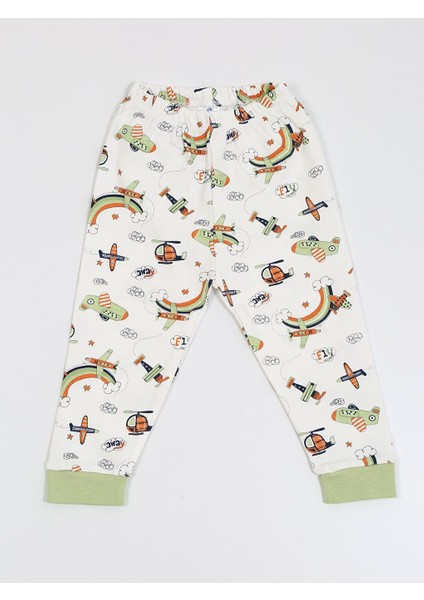 Bisiklet Yaka Uzun Kollu Baskılı Erkek Çocuk Pijama Takımı modelleri