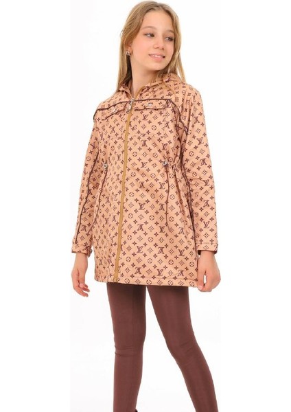 Kız Çocuk Kapişonlu Trençkot Bej modelleri