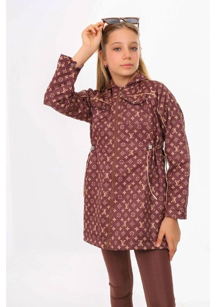 Kız Çocuk Kapişonlu Trençkot Kahve modelleri