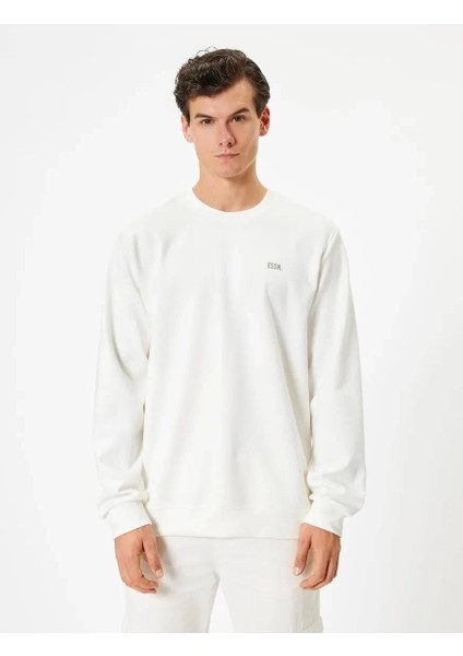 5WAM70084MK Koton Erkek Sweat Beyaz