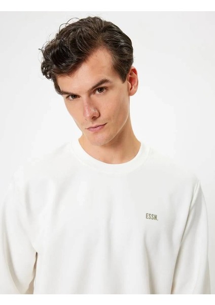 5WAM70084MK Koton Erkek Sweat Beyaz fiyatları