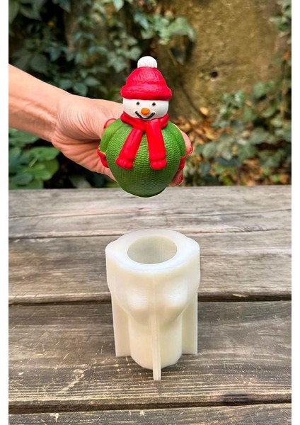 3D Christmas Kardan Adam Silikon Mum Kalıbı