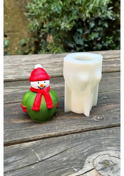 3D Christmas Kardan Adam Silikon Mum Kalıbı