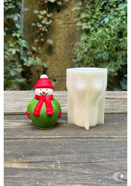3D Christmas Kardan Adam Silikon Mum Kalıbı