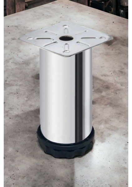 4 Adet 10 cm Ayarlanabilir Metal Kanepe Baza Ayak Dolap Robot Süpürge Koltuk Ayağı Krom Lüx 42 Çap