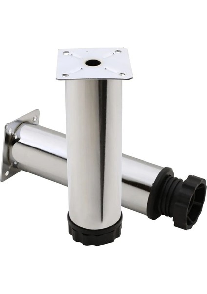 4 Adet 10 cm Ayarlanabilir Metal Kanepe Baza Ayak Dolap Robot Süpürge Koltuk Ayağı Krom Lüx 42 Çap