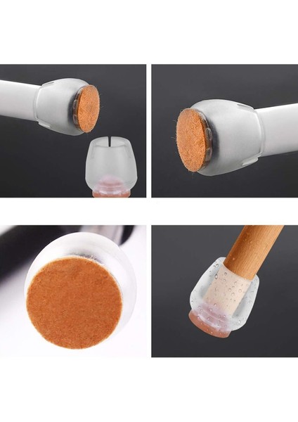 Sessiz Tip Sandalye Pabucu Masa Sandalye Zemin Koruyucu Kaydırmaz Slikon 25 mm (4 Adet)