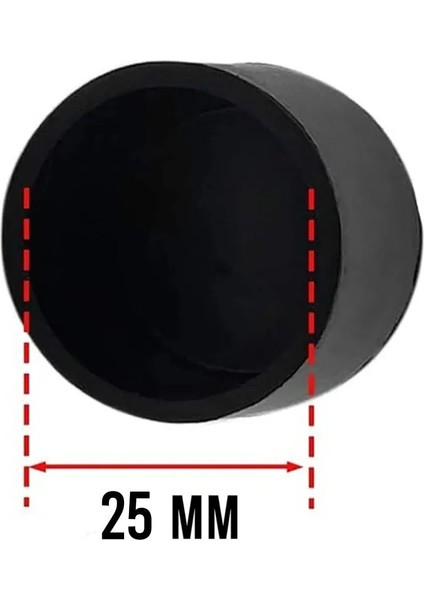 25 mm 16 Adet Pvc Sandalye Profil Ayak Pabucu Sessiz Yumuşak – Siyah