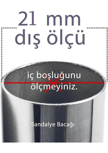 21 mm Pvc Sandalye Profil Ayak Pabucu Sessiz Yumuşak - Siyah (12 Adet)