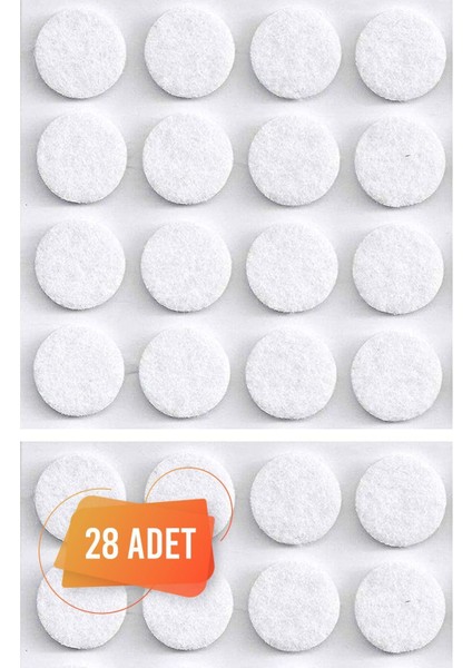 Yapışkanlı Mobilya Masa Sandalye Parke Zemin Ayak Koruyucu Kaydırmaz Keçesi 28 mm (28'li Paket)