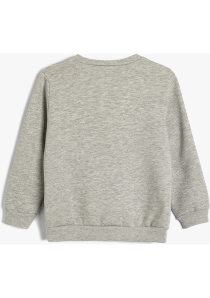 Sweatshirt Basketbol Baskı Detaylı Uzun Kollu Bisiklet Yaka fiyatları