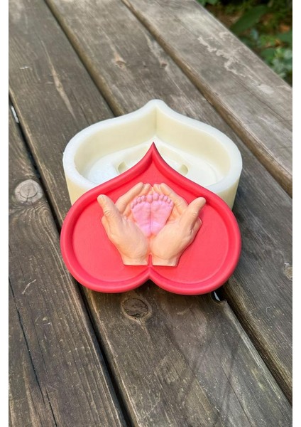 Heart Hands Tekli Silikon Mum Kalıbı