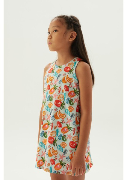 Bg Store Kız Çocuk Desenli Pijama Elbise