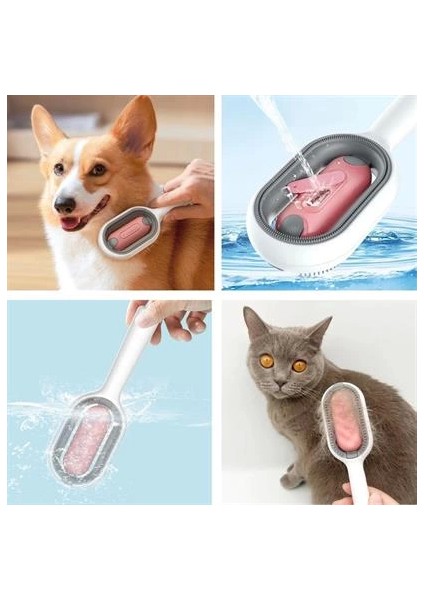 Su Hazneli Kedi ve Köpek Tüyü Toplamama Fırçası Su Hazneli Pet Tarağı