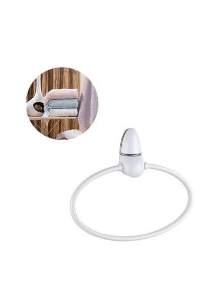 Oval Yuvarlak Halka Havluluk Dekoratif El Havlusu Tutacağı Askısı