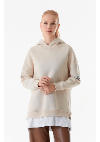 Basic Kapüşonlu Oversize Sweatshirt