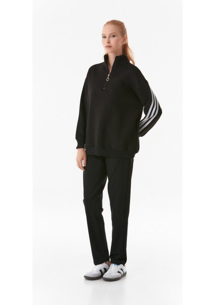 Basic Yarım Fermuarlı Dik Yaka Sweatshirt fiyatları