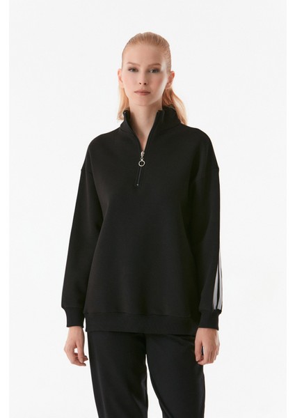 Basic Yarım Fermuarlı Dik Yaka Sweatshirt fırsatları