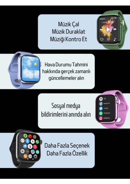 Watch 9 Mini 41mm Mat SiyahKadın Erkek Akıllı Saat Amoledlı Ekran Arama Yapan Nfc, Fitnes, Spor Android İos Huawei iphone Uyumlu 8-9 HK9 MİNİ