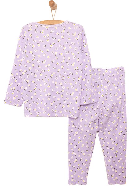 Kaşkorse Çiçek Desen Uzun Kol Pijama Takımı