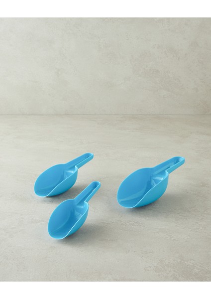 Poul Plastik 3'lü Ölçü Kaşığı 22X7,8X5 cm Turkuaz