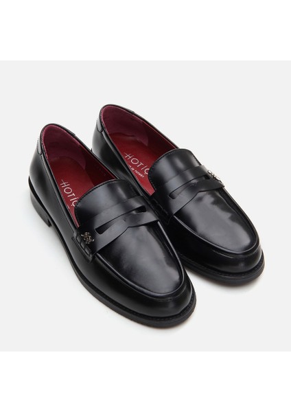 01Ayh291700A100 Deri Siyah Kadın Loafer