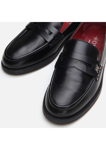 01Ayh291700A100 Deri Siyah Kadın Loafer