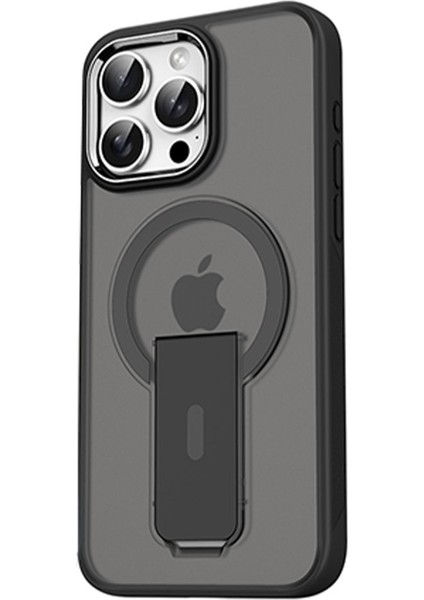 Apple iPhone 14 Pro Max Kılıf Magsafe Şarj Özellikli Kenarı Silikon Arka Sert Pc Standlı Tork Kapak