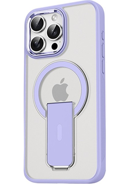 Apple iPhone 14 Pro Max Kılıf Magsafe Şarj Özellikli Kenarı Silikon Arka Sert Pc Standlı Tork Kapak