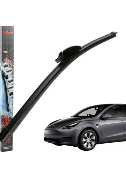 Tesla Model Y / Model 3 Ön Cam Muz Tipi Silecek Süpürgesi Takımı, Silbak Marka