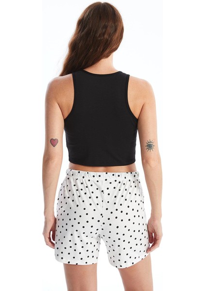 Lcw Dream Kadın Bisiklet Yaka Düz Crop Atlet