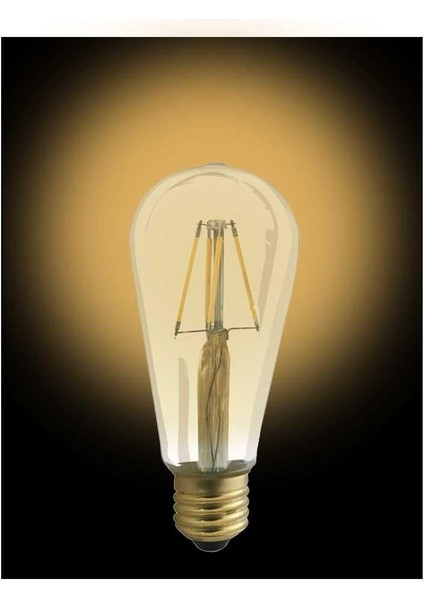 AB46-00420 4W E27 2200K Sarı ST64 LED Rustik Ampul