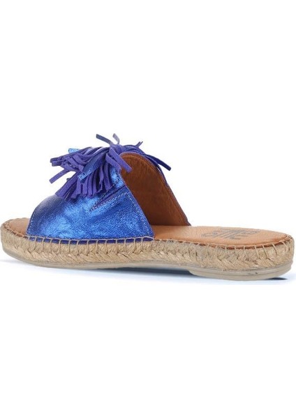 Mavi Parlak Deri Kadın Espadril Terlik 01WN3000 fırsatları