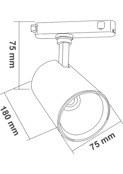 AD30-01101 3000K Günışığı 30W Siyah Kasa LED Ray Spot Armatür