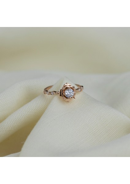 Çiçek Figürlü 925 Ayar Minimal Rose Gümüş Yüzük