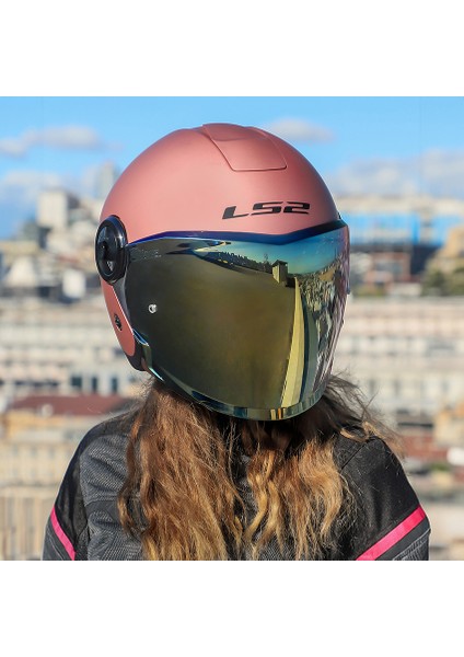 Classy Mat Gold Pembe Kask Sarı Cam indirimleri