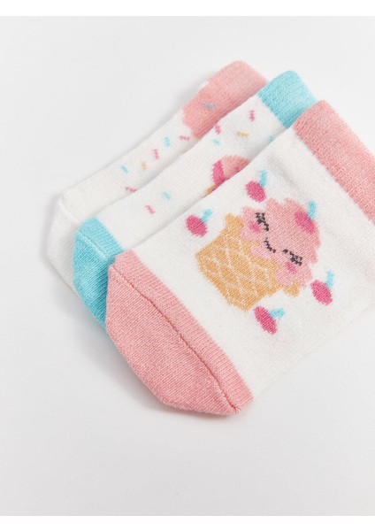 Baby Baskılı Kız Bebek Patik Çorap 3'lü modelleri