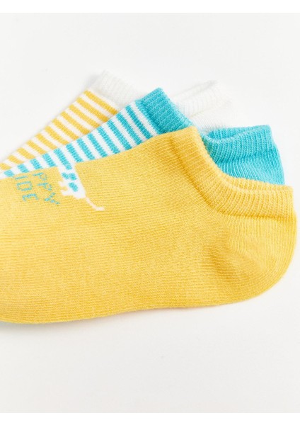 Baby Baskılı Bebek Erkek Patik Çorap 3'lü Paket