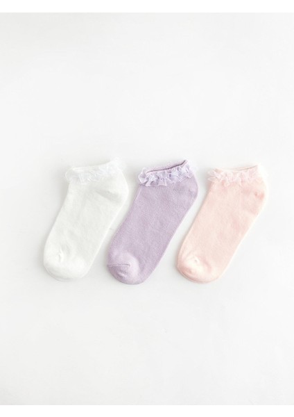 Kids Dantel Detaylı Kız Çocuk Patik Çorap 3'lü fiyatları