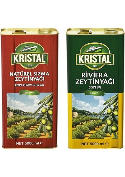 Naturel Sızma ve Riviera Zeytinyağı 5 Litre 2 Li Set