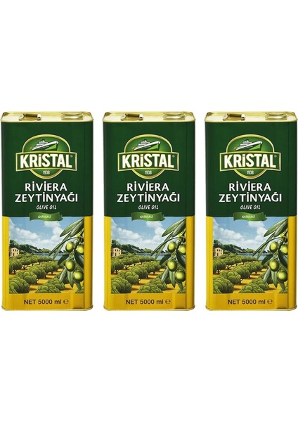 Riviera Zeytinyağı Teneke 3 x 5 L