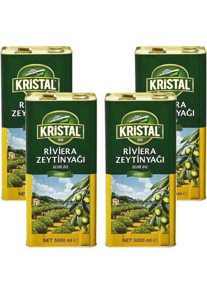 Riviera Zeytinyağı Teneke 4 x 5 L