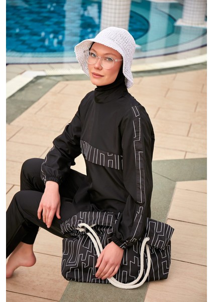 Desenli Tam Kapalı Tesettür Mayo R2416