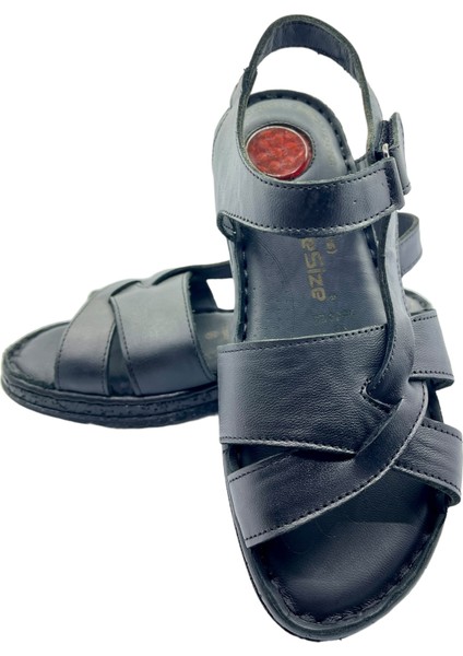 Tam Ortopedik Deri Kadın Sandalet Deri Sandalet Rubinleather