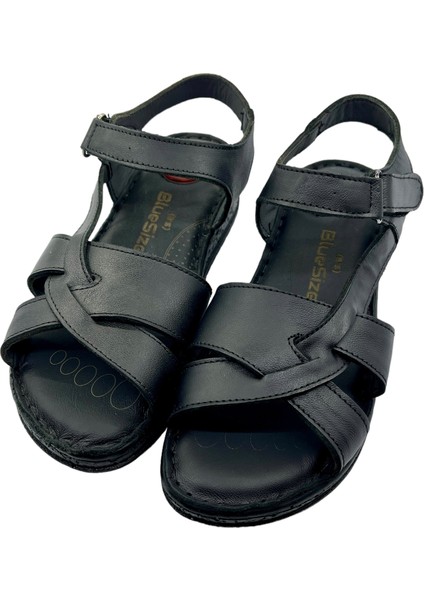 Tam Ortopedik Deri Kadın Sandalet Deri Sandalet Rubinleather