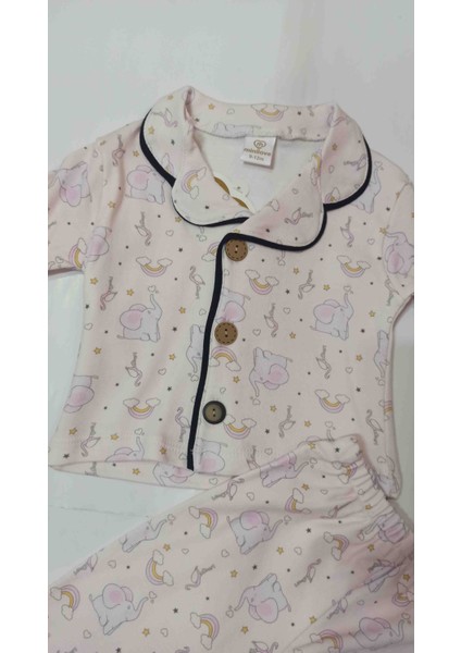 Desenli Yakalı Kız Bebek Pijama Takımı fiyatları