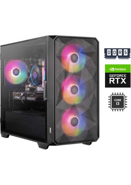 DRX7032 I3 12100F 16GB Ddr5 Ram 512GB Nvme SSD RTX3050 Yüksek Performanslı Oyun Bilgisayarı