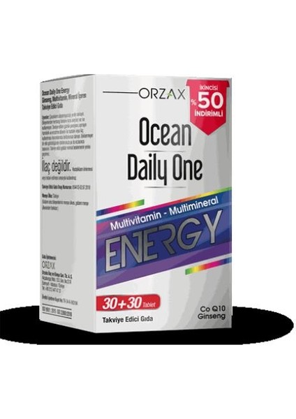 Ocean Daily One Energy 30+30 Tablet 2.si %50 İndirimli